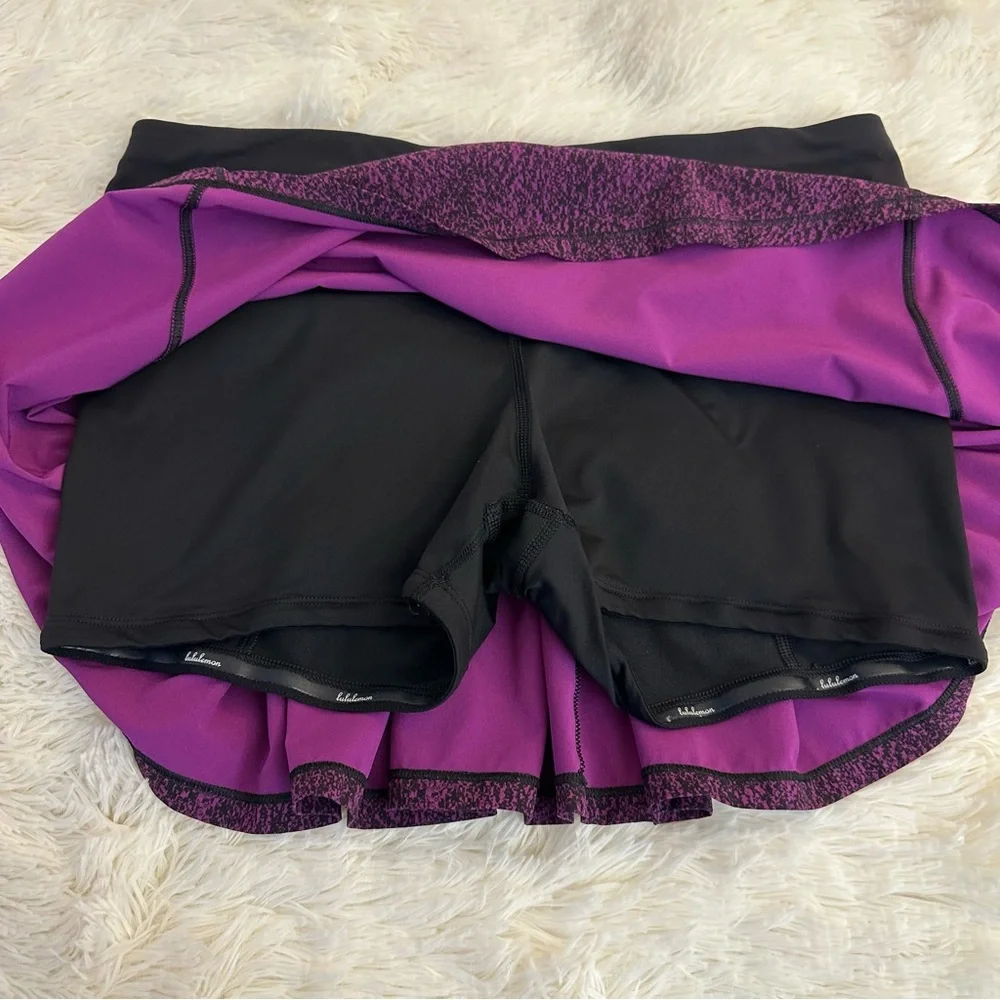 Lululemon Circuit Breaker Skirt Aurora Black Purple Tennis Golf Skort Size 8